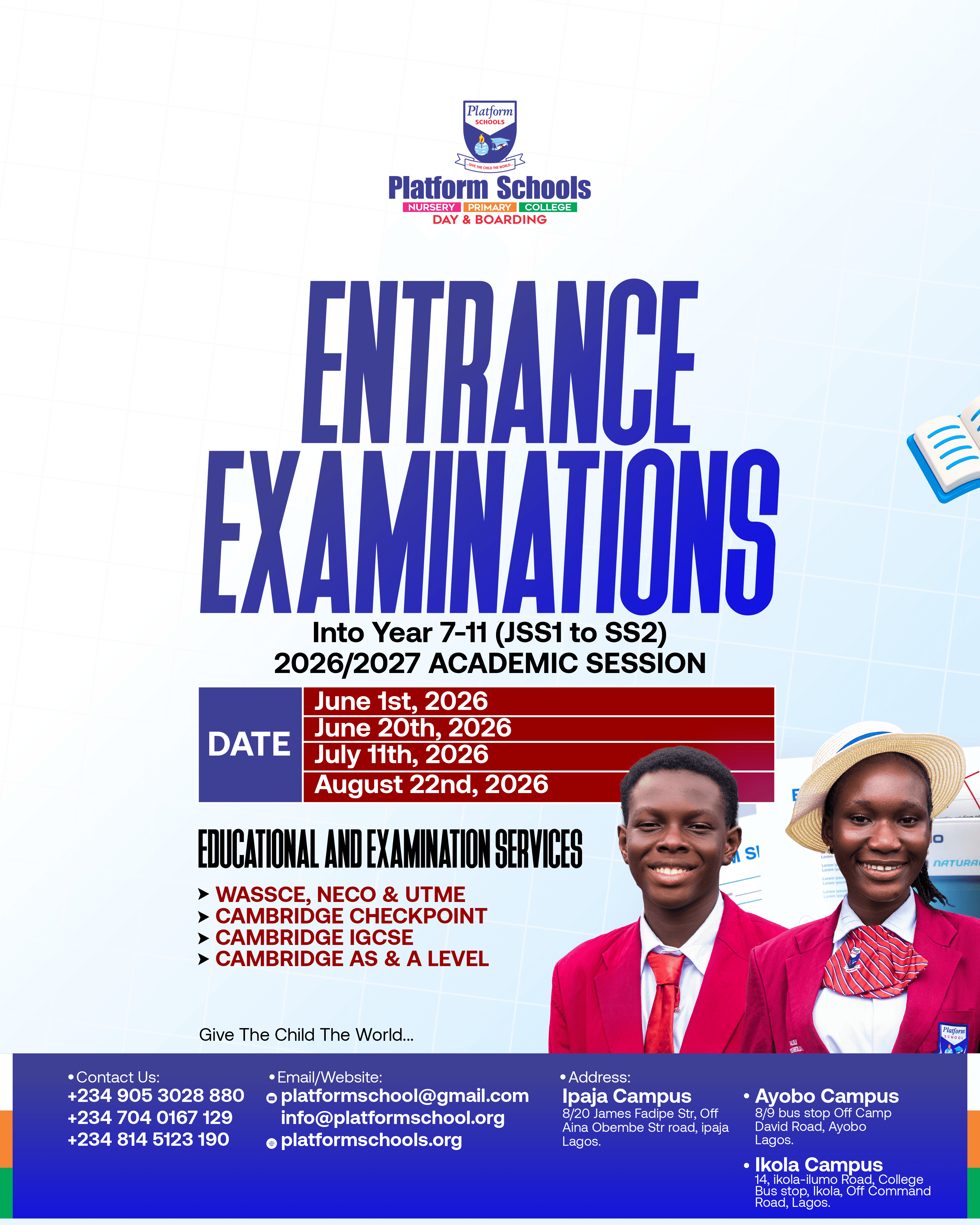 Entrance Exam Academic Session 2026/2027